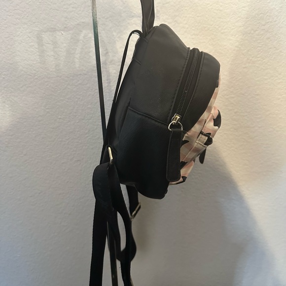 Betsey Johnson Black and Pink Striped Backpack - Picture 5 of 6